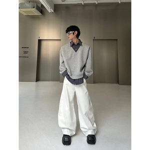 假两件卫衣男春秋拼接设计简约长袖美式复古宽松情侣WY130-P55图片