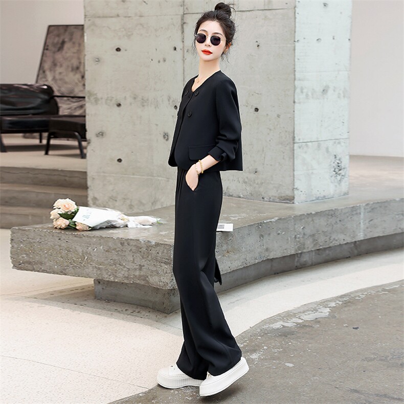 高级感西装女套装2025春秋款时尚搭配一整套阔腿裤职业穿搭两件套,女装套装/套裙,奕薇雅
