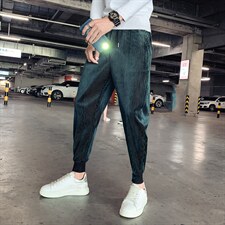 灯芯绒裤子男韩版束脚裤纯色休闲裤潮流百搭网红同款社会小伙裤子，男装休闲裤，电商A327