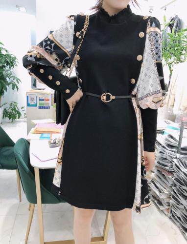 【现货】雪纺袖空气棉连衣裙，女装连衣裙，艾丹迪蔓