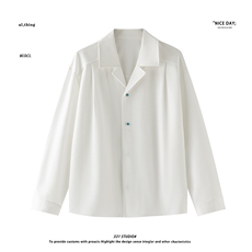 平铺~2025秋季绿松石扣设计西装领长袖衬衫CS2207/P55，男装西服套装，电商B331
