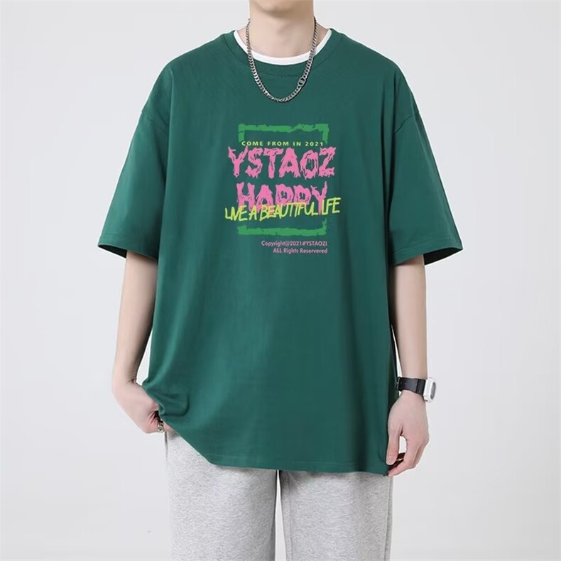 2023春夏季新款男休闲圆领短袖T恤A519P32图片