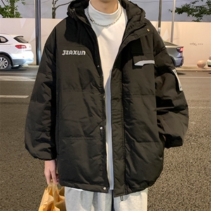 港风ins羽绒服男女同款带帽字母印花白鸭绒 Y5813-P190【特价】图片