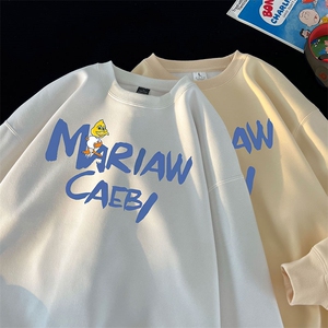 卫衣男秋季新款华棉复合牛奶丝港风宽松圆领套头上衣WY635-P29图片