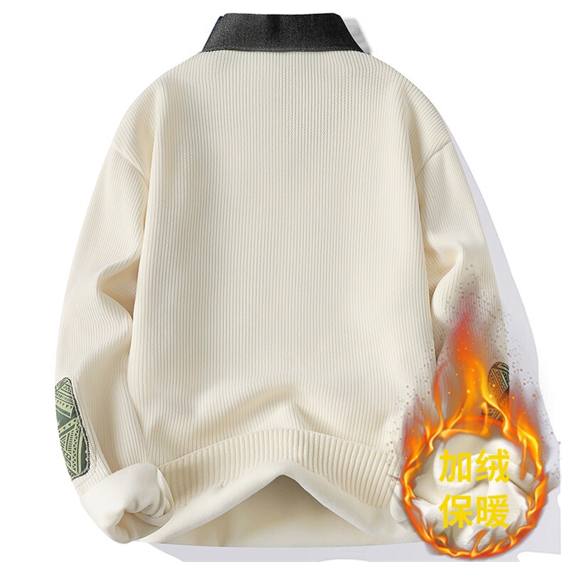 【大量现货】贴布加绒加厚奥粒绒高品假两件卫衣男9081-P45,男装卫衣,星座1706