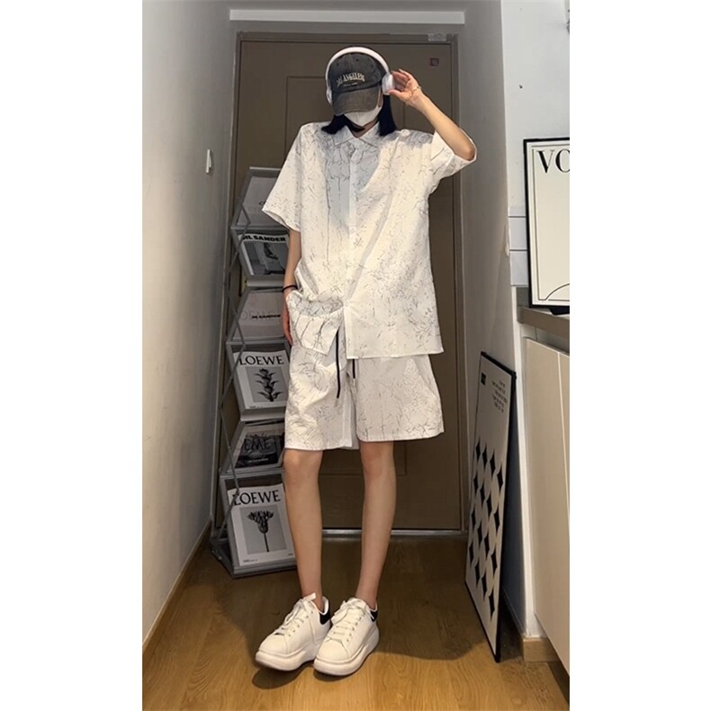 肌理感褶皱裂纹衬衫压皱套装衬衫C2436-P45裤K2438-P35,男装衬衫,星座1213