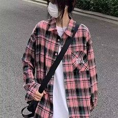 C59-P32美式复古红色格子衬衫，男装衬衫，电商B323A