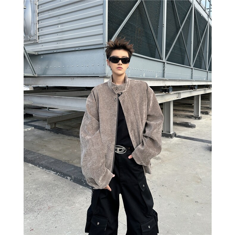 美式铜氨触感哈灵顿夹克男女春季树纹肌理千鸟格内里外套,男装夹克,四季星座505