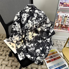配领带衬衫男士短袖韩版潮流印花2024夏季新款ins外套CY836-P36，男装衬衫，星座412-3