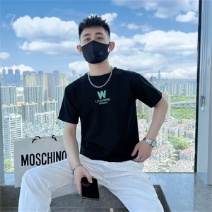 夏季男t恤男装修身短袖印花半袖百搭ins休闲圆领体恤 T230图片