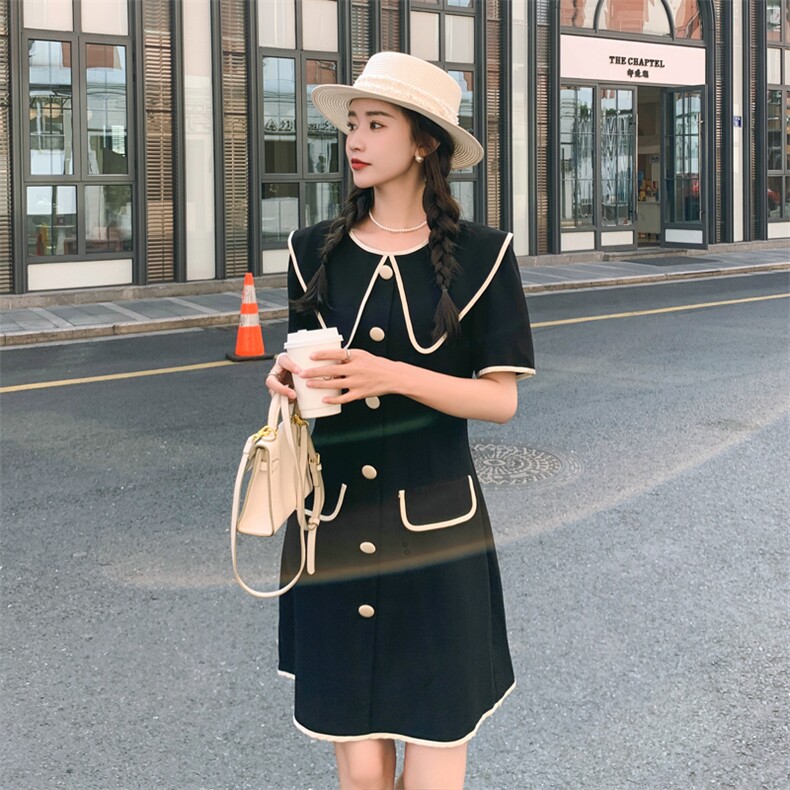 小香风连衣裙女2025夏季新款时尚气质减龄法式赫本风显瘦小黑裙，女装连衣裙，帛香坊
