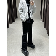 B221美式ins高街暗黑小众修身毛边微喇牛仔裤LK23004-P55控78，男装牛仔裤，电商B221