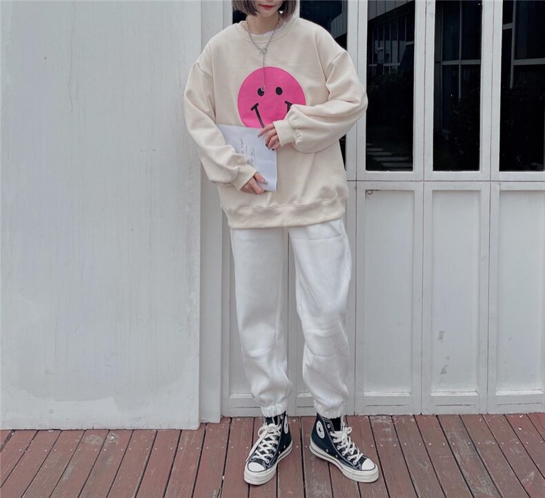 2021年冬季新款加绒加厚大版卫衣，女装卫衣/绒衫，咖啡色