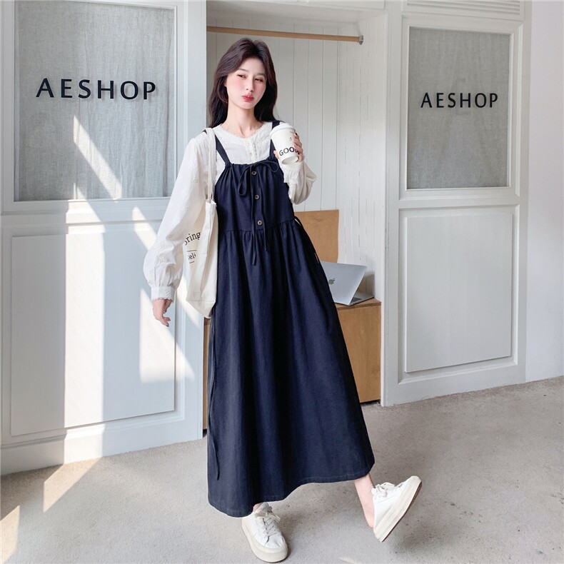 春装新款韩版盐系衬衫+背带裙两件套2C153-8956-P175K288,女装套装/套裙,2C153