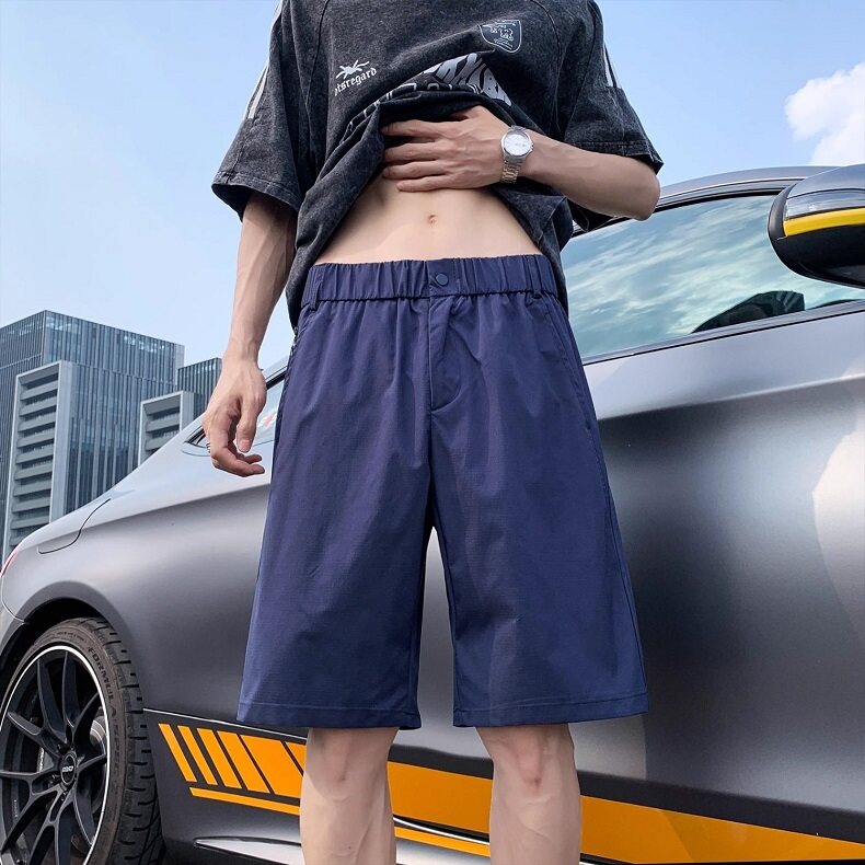 三角标工装短裤男女款夏季速干休闲裤藏青色多口袋五分裤KA239,男装牛仔裤,星座1116A（原606A-3）