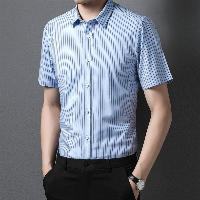 F-PD2211男式2023年夏季新款衬衫男短袖休闲衬衣P66图片