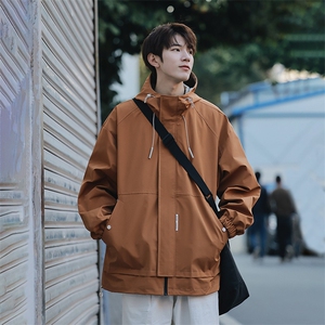 XZ214-8 JK9958 P85新款港风连帽夹克宽松百搭冲锋衣外套图片