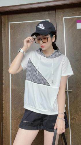 夏季新款拼接短袖上衣，女装，贝依维娅