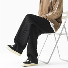 花灰时尚华棉褶皱卫裤日系时尚潮流加绒拖地裤JRX1610-特批46，男装休闲裤，星座718