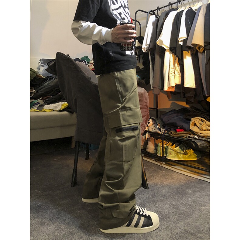 B221美式ins街头hiphop宽松休闲多口袋工装裤子LK23120-P65控88,男装休闲裤,电商B221