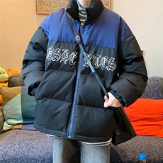 港风宽松加厚撞色哥特字母北面棉衣棉服外套MY6257特价P85控138，男装棉衣，电商A268A