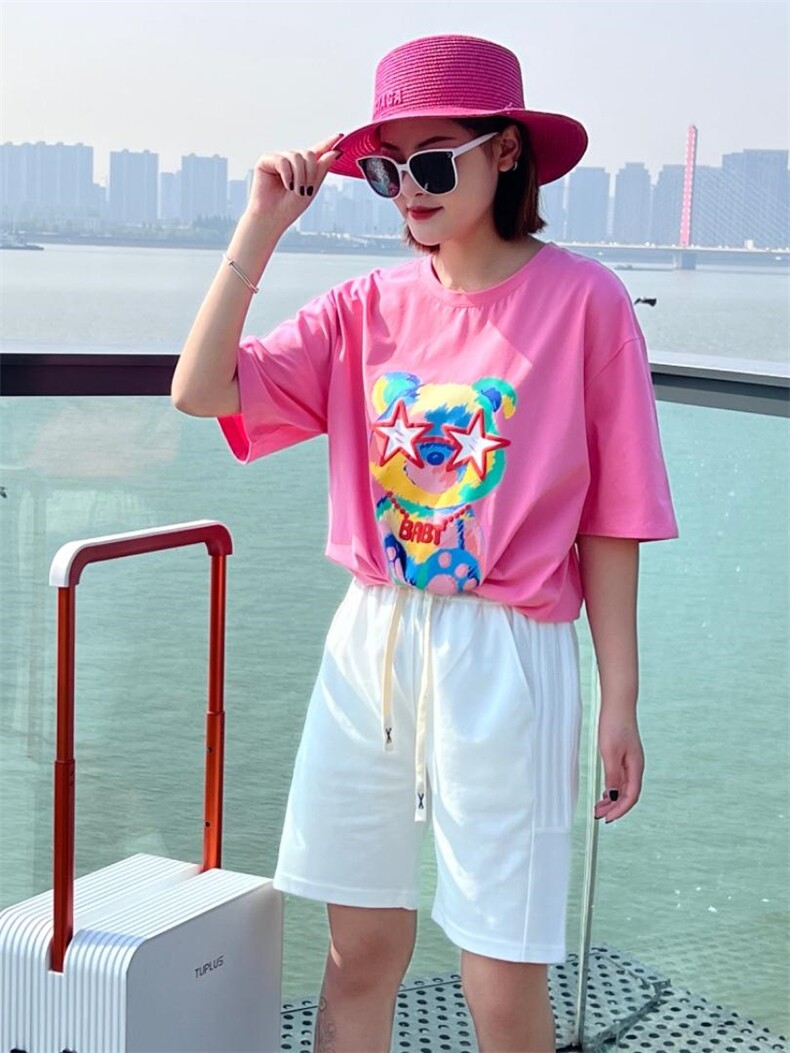 OUGNI现货起泡工艺T恤潮，女装T恤，OGENI 欧葛妮