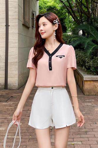 夏季新款V领百搭小衫，女装，田间晨露