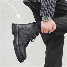 马丁靴男2022秋季新品大黄靴子牛皮复古百搭踢不烂工装靴子男潮鞋，男鞋马丁靴，电商A223