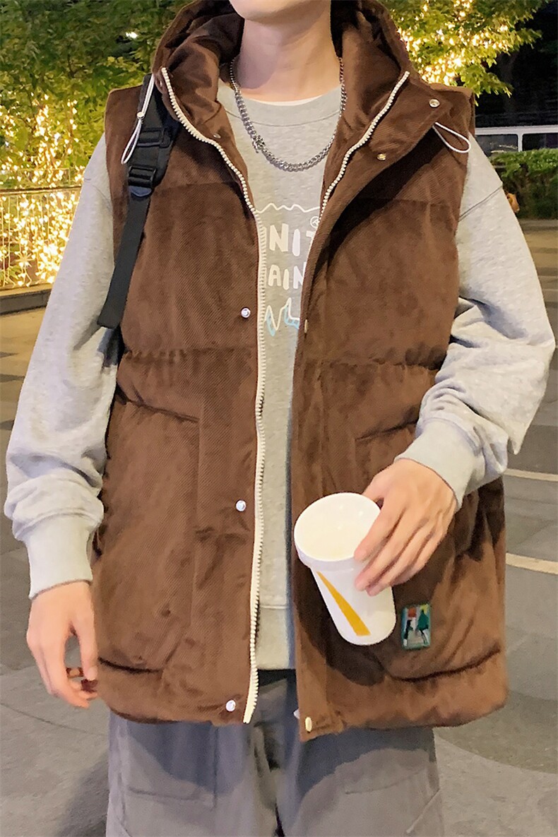 冬款加棉加厚连帽棉服宽松马甲背心棉衣外套男士8130-P95控价118,男装背心/马甲,电商A441-1