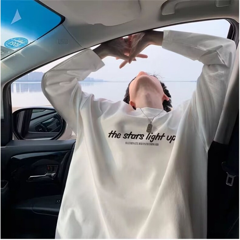 新款百搭日系ins简约慵懒气质纯棉长袖T原宿文艺流行T121-P30网图，女装T恤，电商B245