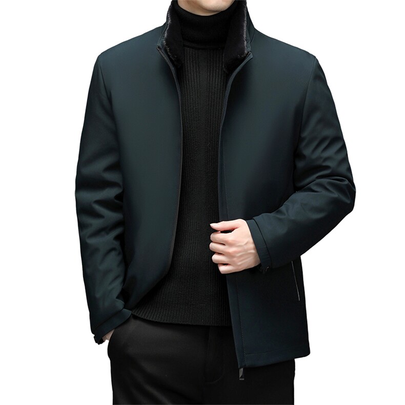 脱卸领棉服男2023冬季中年男休闲纯色棉服爸爸装外套YYM8801-P200,男装棉衣,电商B212（原钱塘6029）