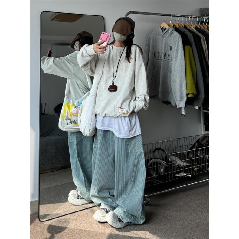 【有货】N1028CC-特P58竖条纹大口袋弯刀裤子男女工装牛仔裤,男装牛仔裤,星座1007（原301D）