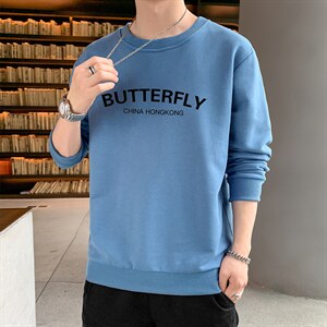 跑量卫衣男22秋季打底上衣潮流韩版宽松T恤时尚百搭长袖W075图片