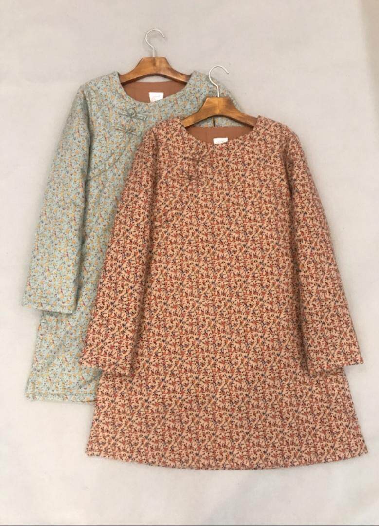 盘扣衣，女装棉衣/棉服，蓝院