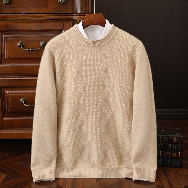 时尚男士羊绒开衫经典百搭保暖毛衣高品质舒适体验，男装羊绒开衫，吉高羊绒