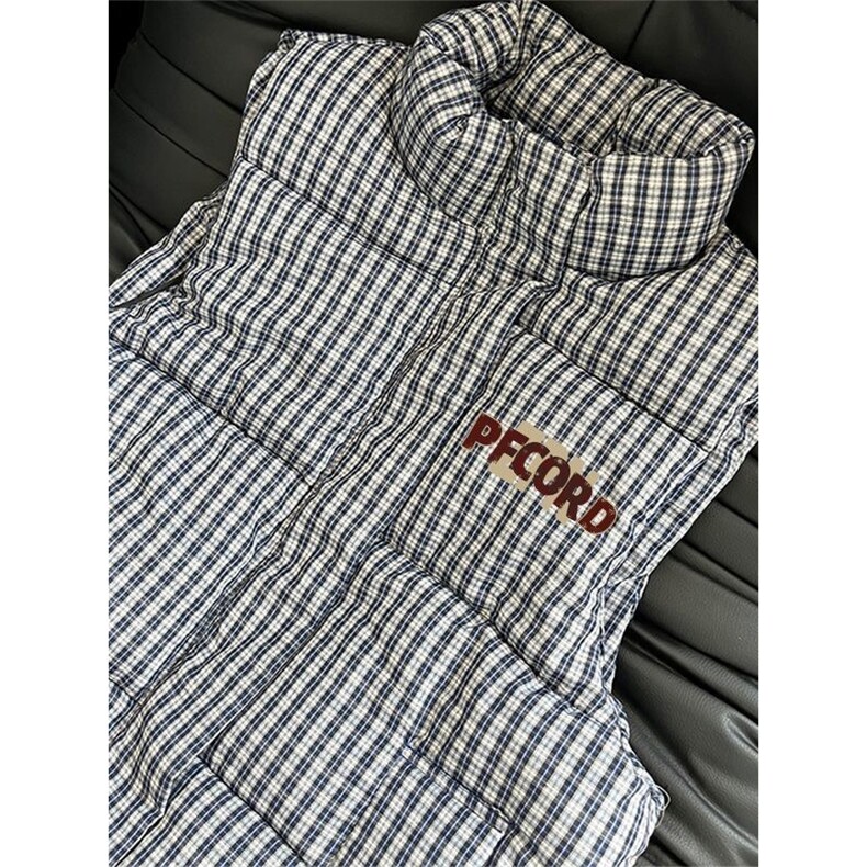 网图有货美式复古格子棉衣马甲外套男女通勤保暖棉服A1156-P50,男装棉衣,星座1505