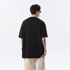 现货重磅纯棉钢印美式大版型宽松短袖T恤T130-P30-控58，男装T恤，电商D309