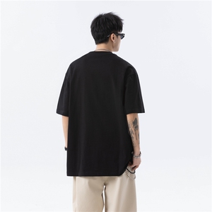 现货重磅纯棉钢印美式大版型宽松短袖T恤T130-P30-控58图片