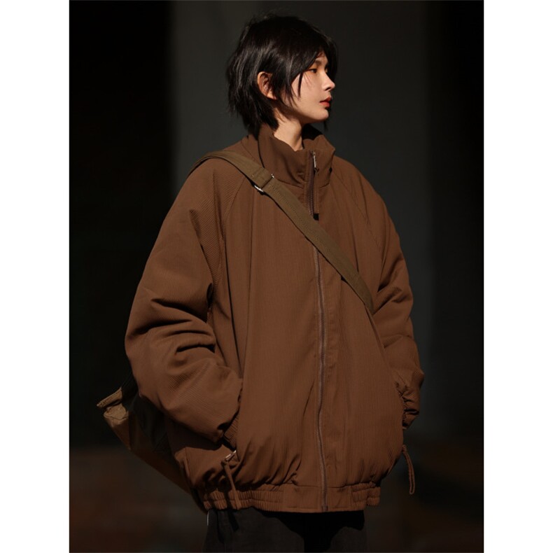 【现货】美式复古男女秋冬宽松加厚立领保暖棉服SJ56 P74图片