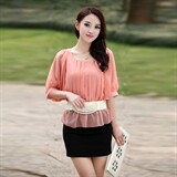 时尚优雅气质女装连衣裙修身显瘦百搭雪纺衫甜美淑女风上衣，女装连衣裙，贵人树