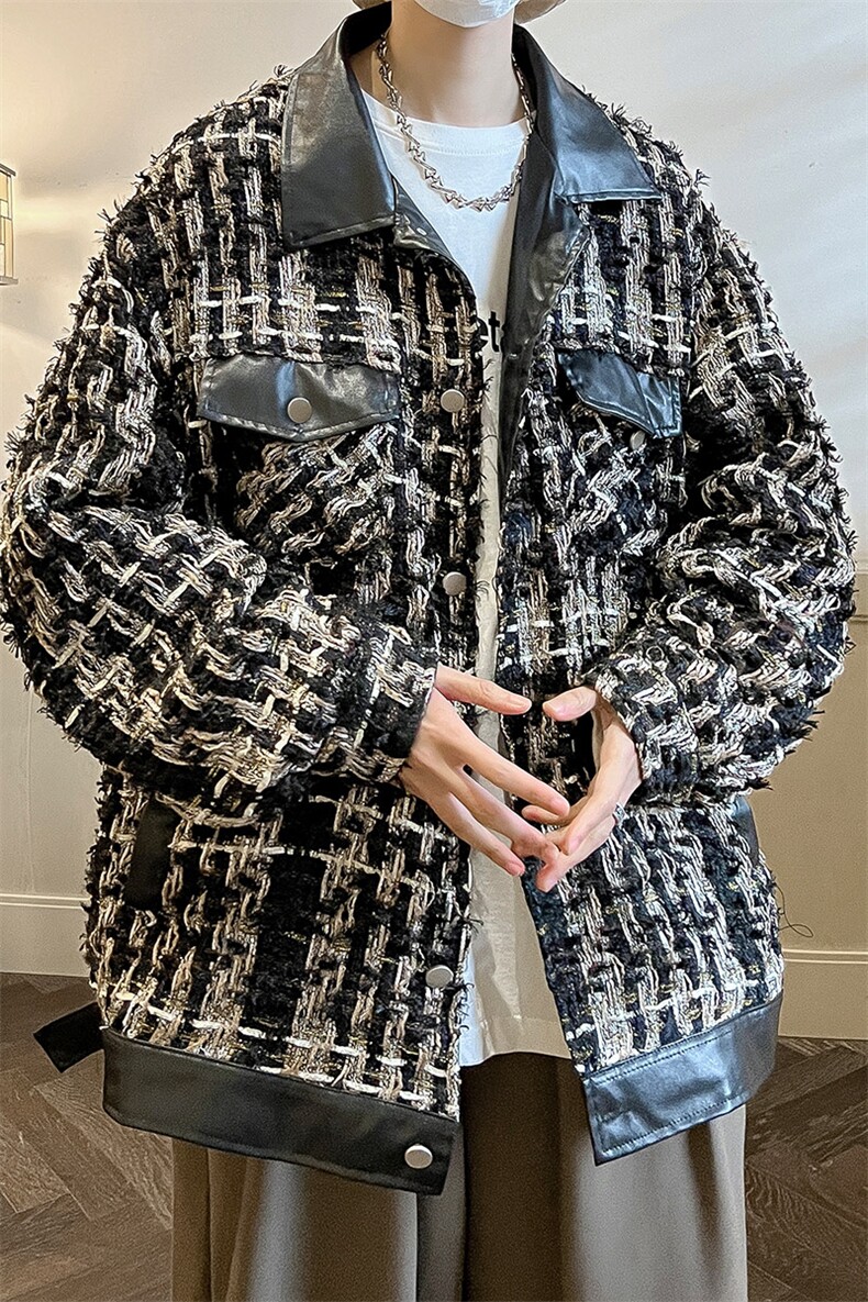 ！抖音直播小香风拼接夹克衫外套CP27-P100,男装夹克,电商B371