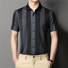 夏季2023新款短袖衬衫男士商务修身休闲上衣衬衣潮流,男装衬衫,电商B212（原钱塘6029）