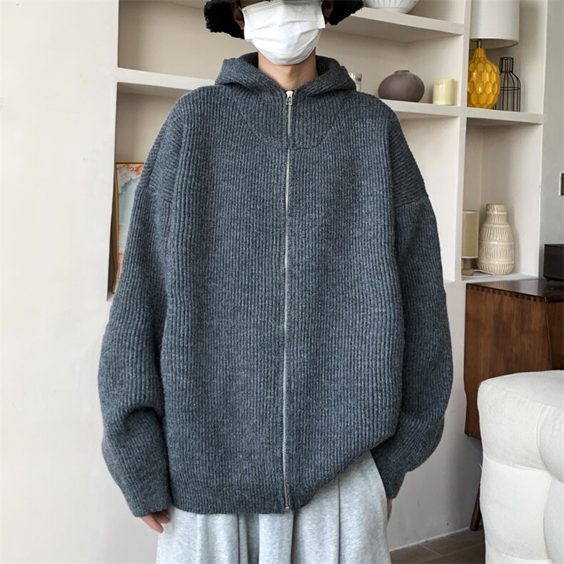秋冬加厚加绒男连帽开衫针织衫外套带帽毛衣M600-P75,男装针织衫/毛衣,星座1212