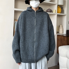 秋冬加厚加绒男连帽开衫针织衫外套带帽毛衣M600-P75，男装针织衫/毛衣，星座1212