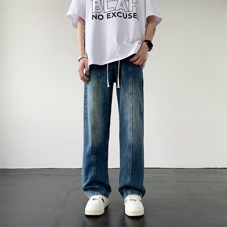 原宿时尚百搭潮ins青春流行长裤拉链中腰水洗男牛仔裤G8834P42,男装牛仔裤,星座1116-2