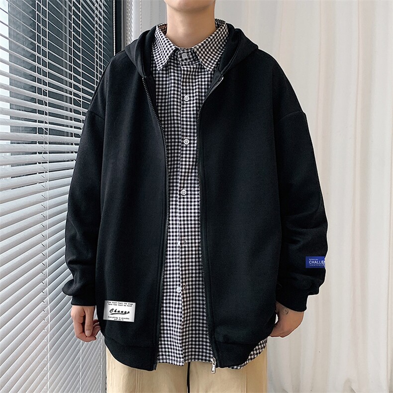 KS21062-P38加绒-P43连帽开衫卫衣男运动外套大码班服,男装卫衣,电商A040