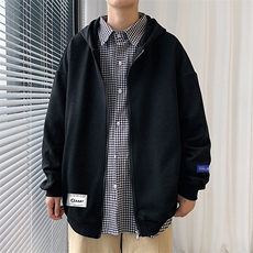 KS21062-P38加绒-P43连帽开衫卫衣男运动外套大码班服，男装卫衣，电商A040