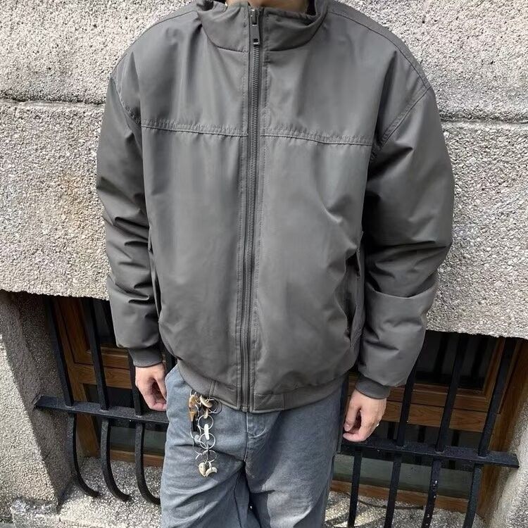 宽松型棒球服美式复古外套男春秋款小众飞行员工装夹克长袖潮翻领,男装夹克,星座506A