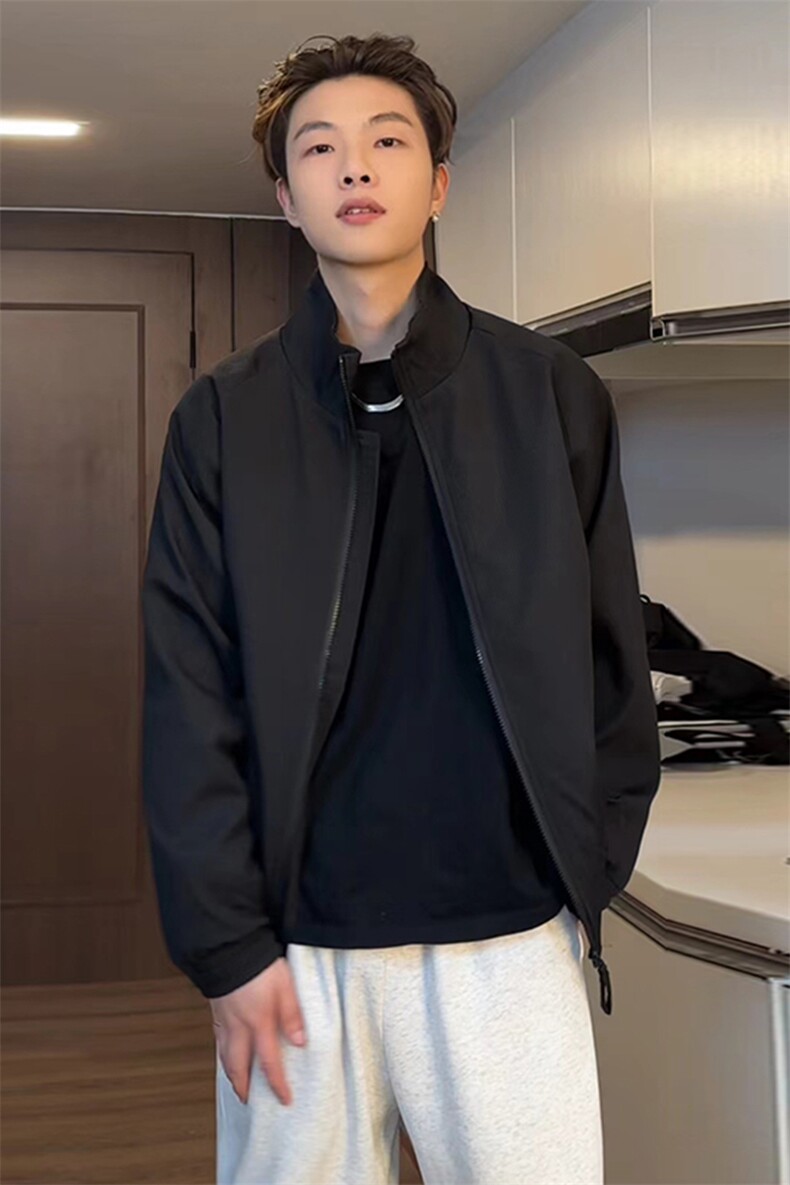 男款春季休闲外套潮牌美式复古痞帅夹克男女同款JK001-P50限价88,男装夹克,电商A178