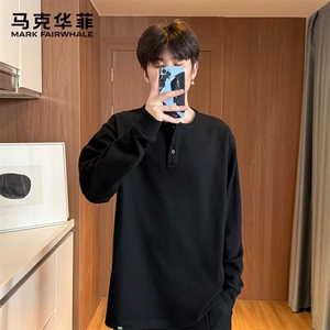 长袖男t恤内搭男款打底衫2025新款春秋款慵懒宽松上衣圆领卫衣潮图片